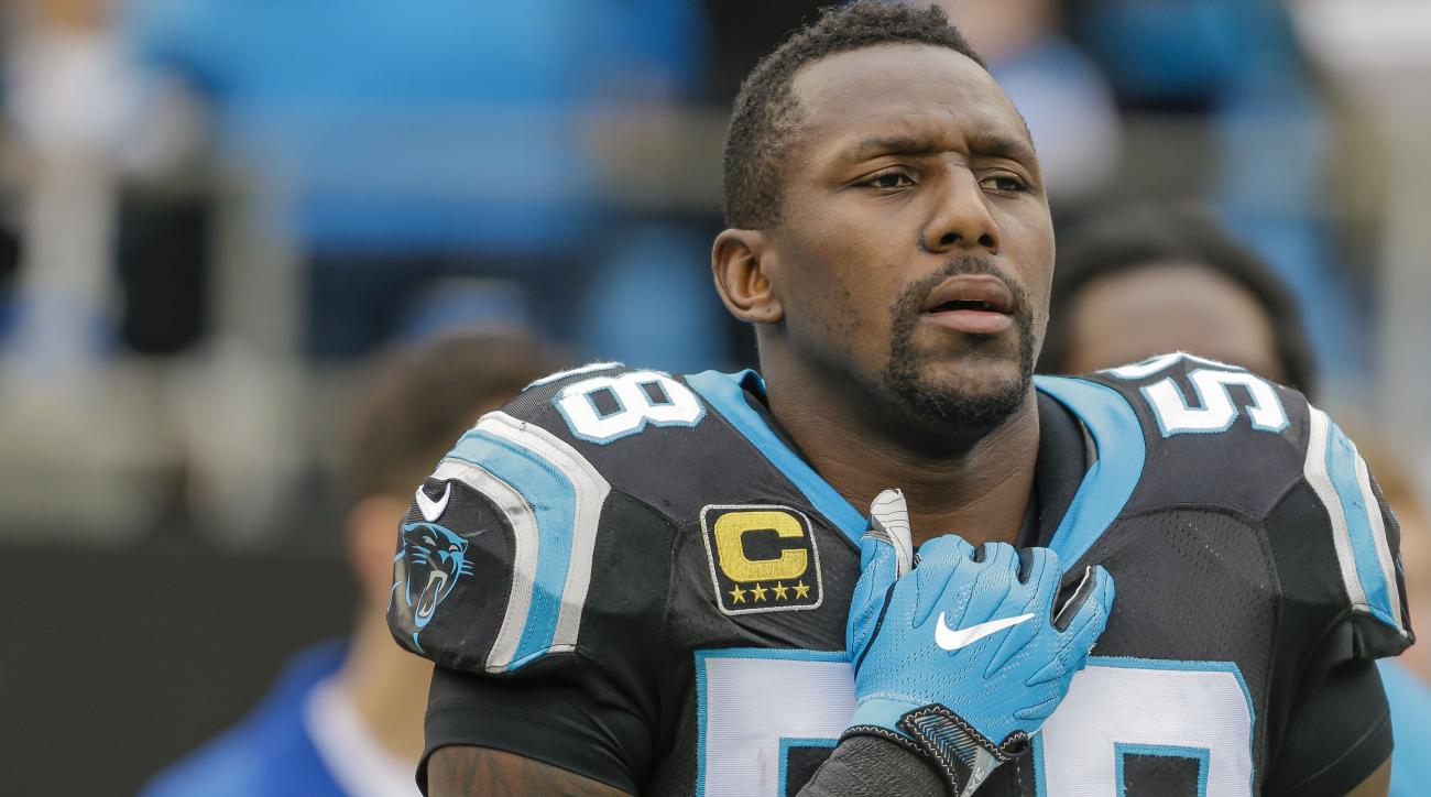 Linebacker for the Carolina Panthers is suspended for 4 Linebacker for the Carolina Panthers is suspended for 4